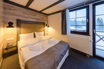 Фото номера Стандартный двухместный номер с 1 кроватью и видом на горы Отель Chalet CrepDeChine Hotel г. Буковель 23